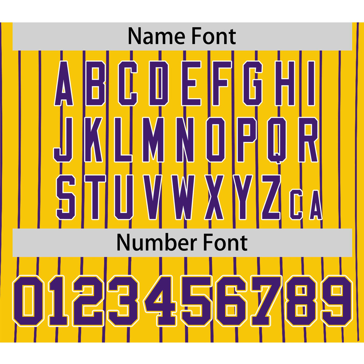 Custom Yellow Purple Pinstripe Purple-White Authentic Baseball Jersey