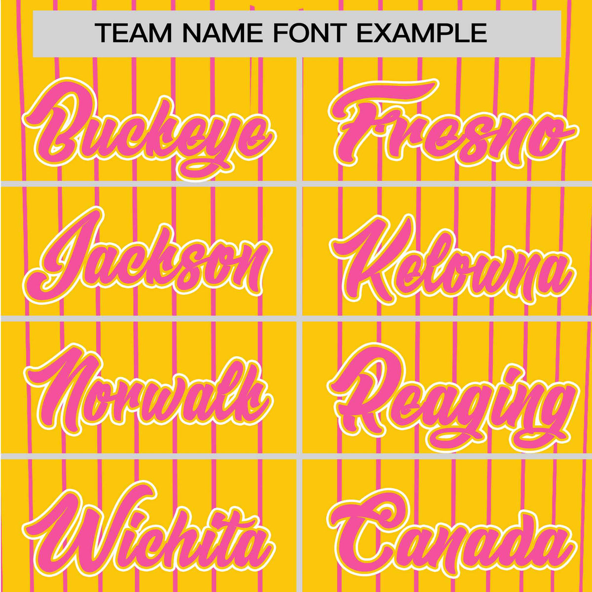 Custom Yellow Pink Pinstripe Pink-White Authentic Baseball Jersey