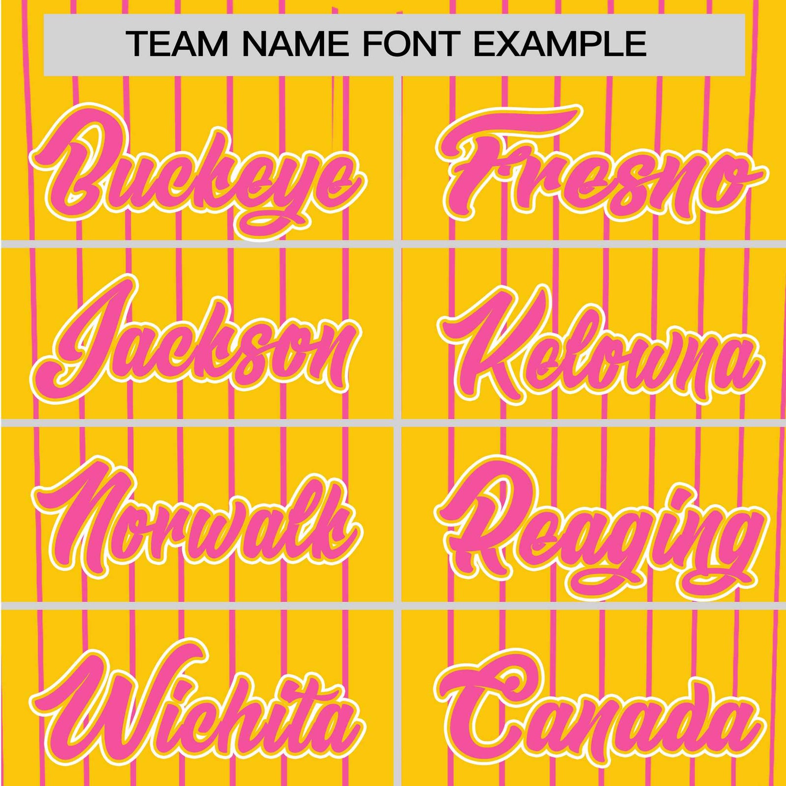 Custom Yellow Pink Pinstripe Pink-White Authentic Baseball Jersey