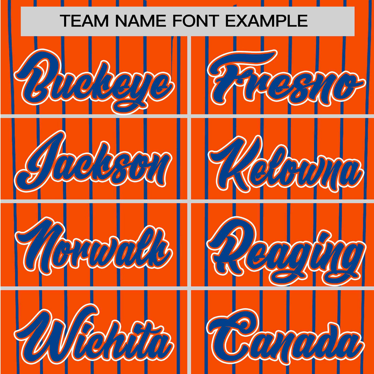 Custom Orange Blue Pinstripe Blue-White Authentic Baseball Jersey