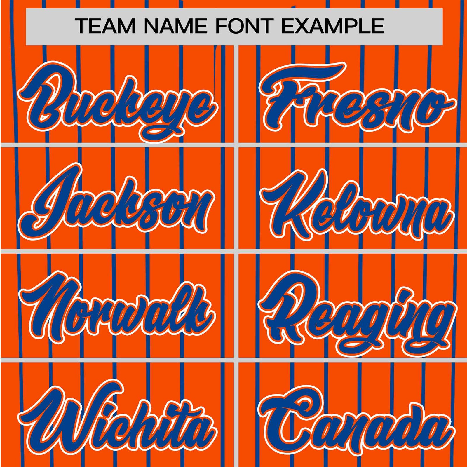 Custom Orange Blue Pinstripe Blue-White Authentic Baseball Jersey