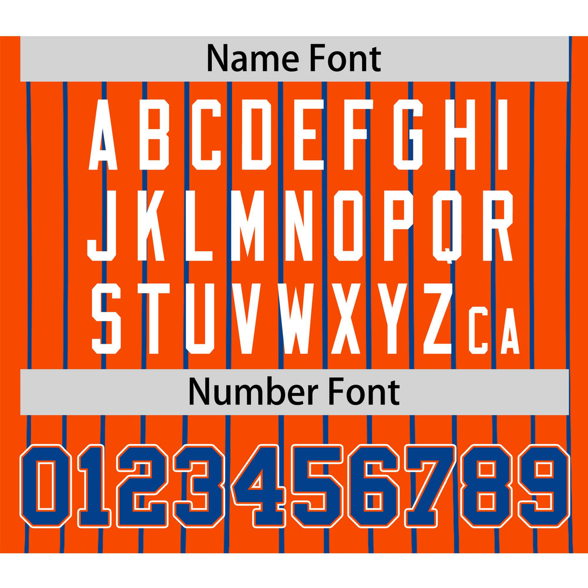 Custom Orange Blue Pinstripe Blue-White Authentic Baseball Jersey