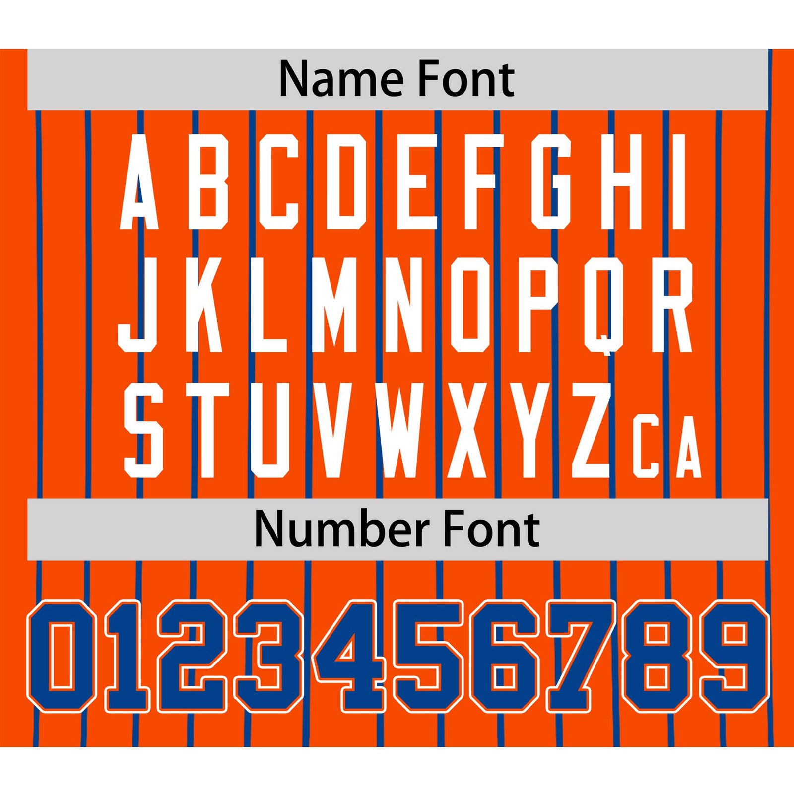 Custom Orange Blue Pinstripe Blue-White Authentic Baseball Jersey