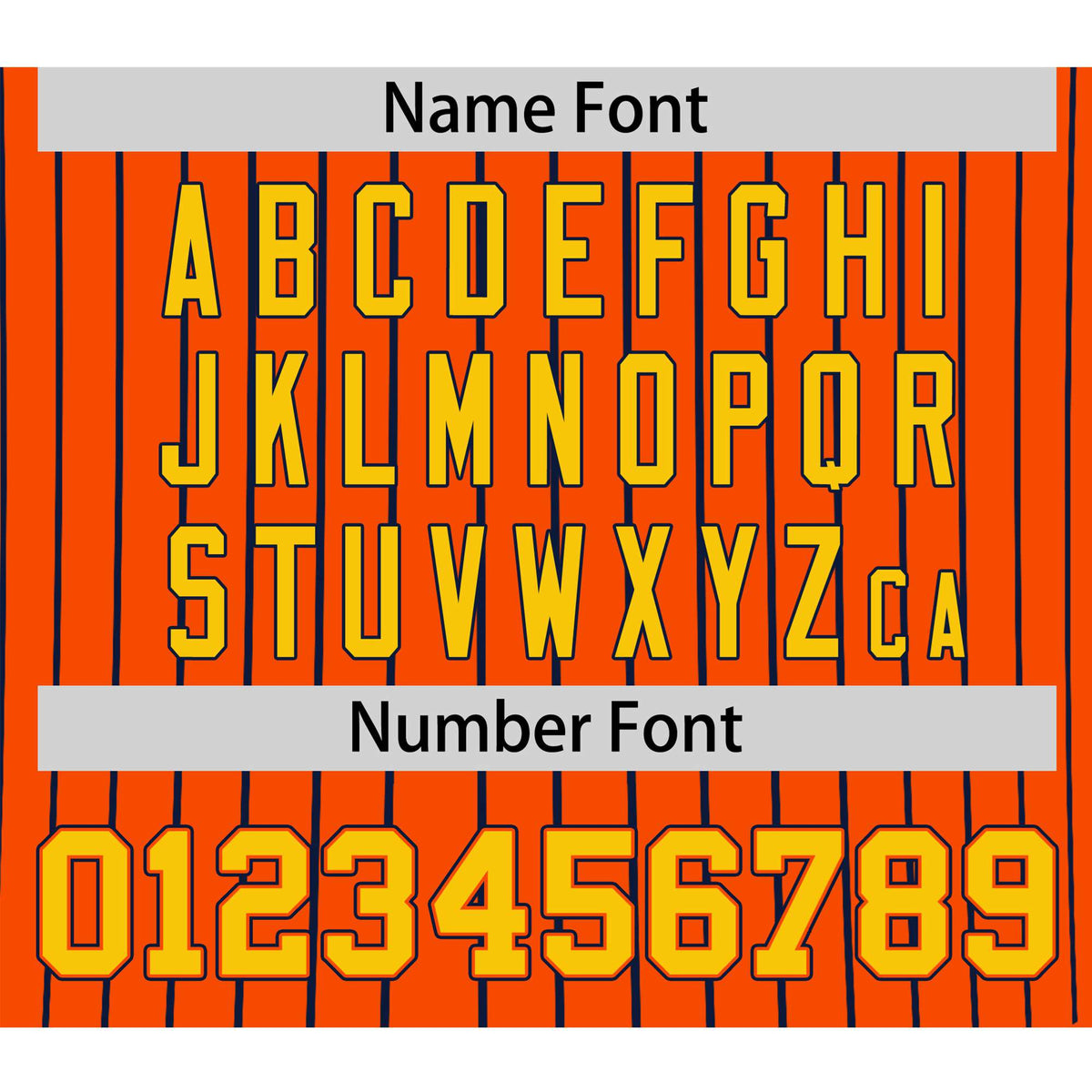 Custom Orange Navy Pinstripe Gold-Navy Authentic Baseball Jersey