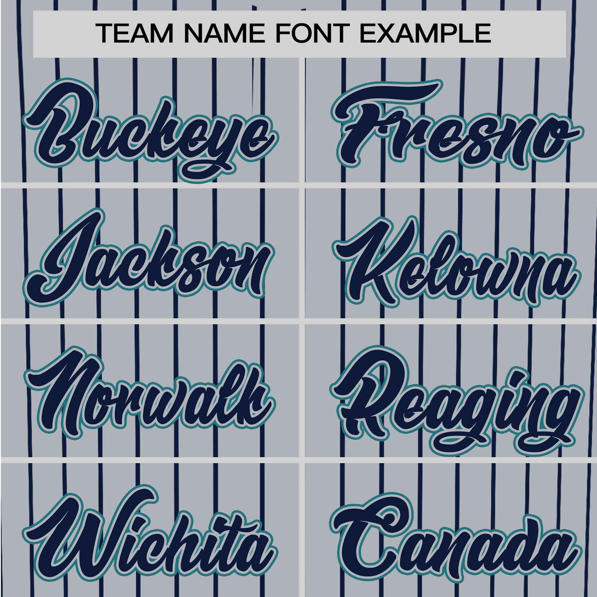 Custom Gray Navy Pinstripe Navy-Aqua Authentic Baseball Jersey
