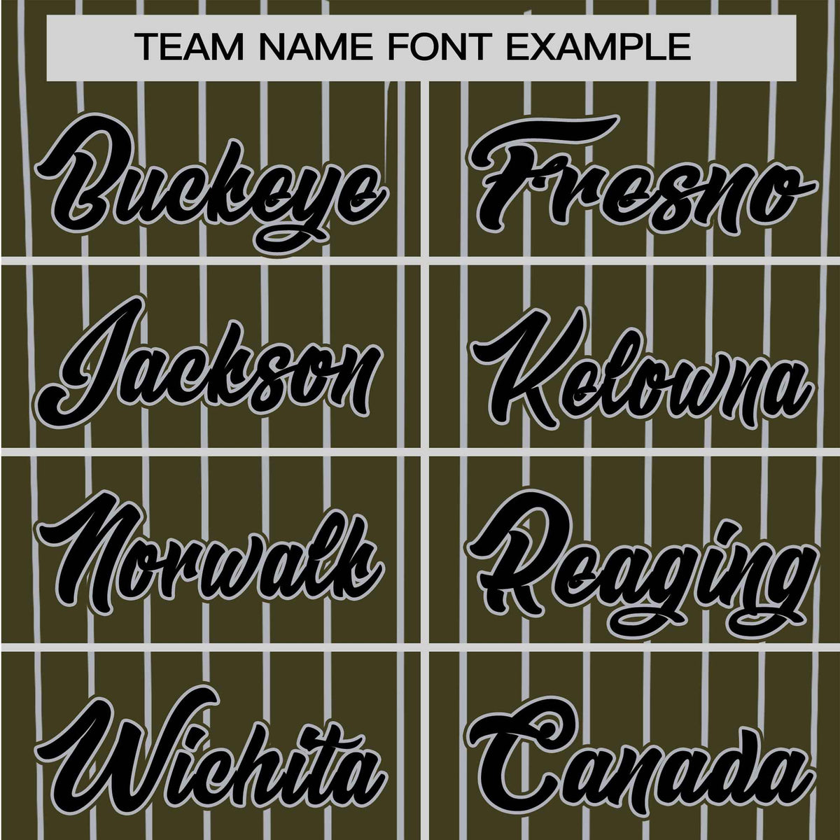 Custom Olive Black Pinstripe Black-Gray Authentic Baseball Jersey