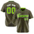 Custom Olive Neon-Green Pinstripe Neon-Greenv White Authentic Baseball Jersey