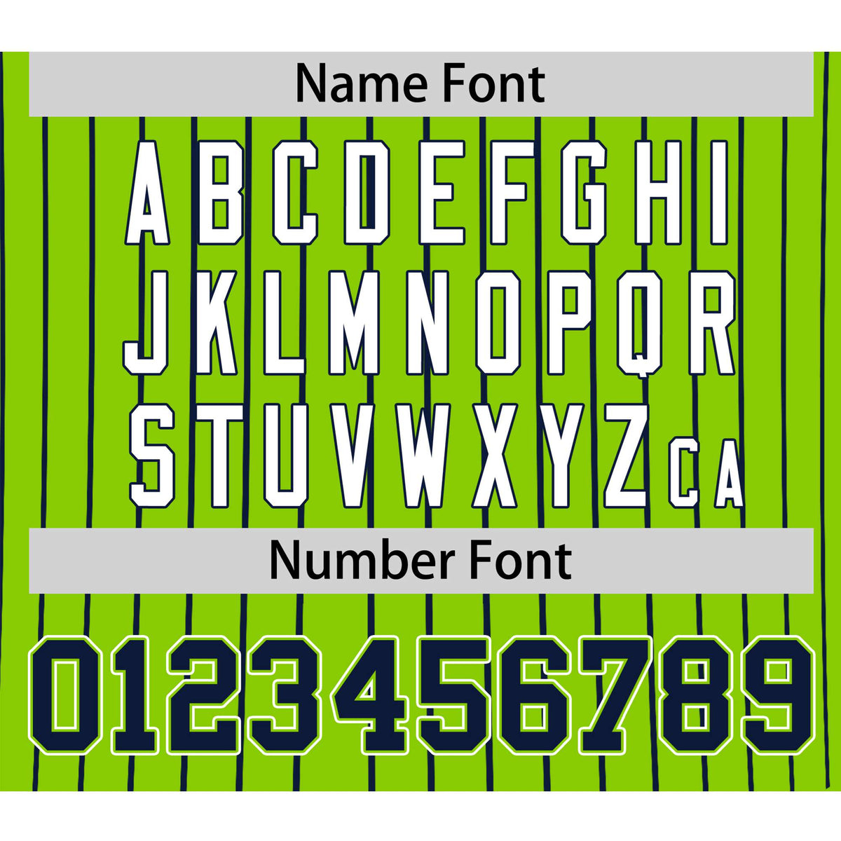 Custom Neon Green Navy Pinstripe Navy-White Authentic Baseball Jersey