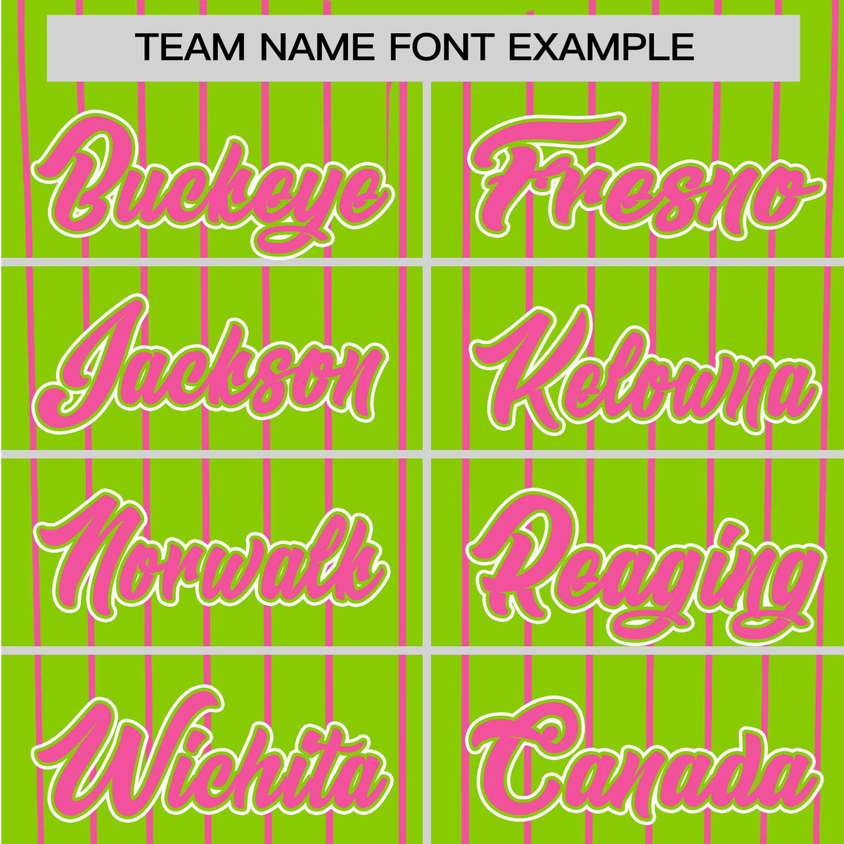 Custom Neon Green Pink Pinstripe Pink-White Authentic Baseball Jersey