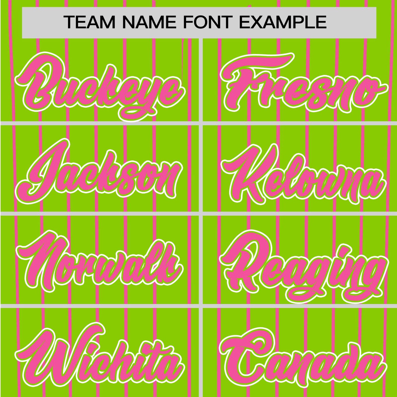 Custom Neon Green Pink Pinstripe Pink-White Authentic Baseball Jersey