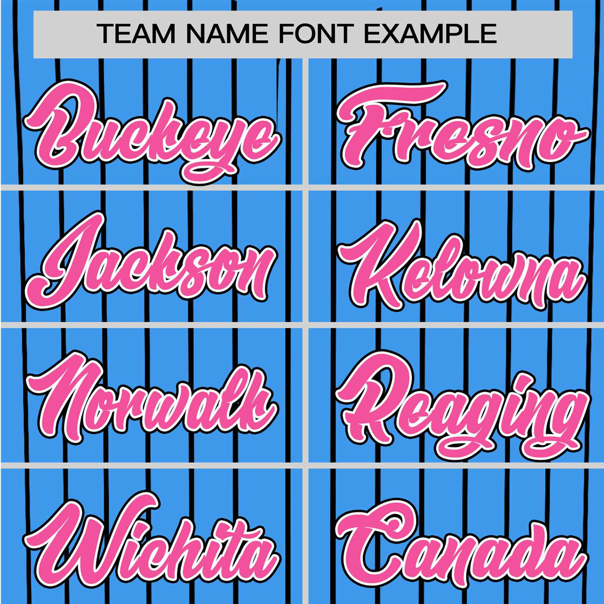 Custom Sky Blue Black Pinstripe Pink-White Authentic Baseball Jersey