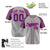 Custom Gray Pink-Purple Authentic Plaid sleeve Baseball Jersey