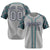 Custom Gray Midnight-Green Navy Authentic Plaid sleeve Baseball Jersey