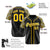 Custom Black Yellow-Gray Authentic Plaid sleeve Baseball Jersey