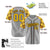 Custom Gray Yellow-Black Authentic Plaid sleeve Baseball Jersey