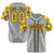 Custom Gray Yellow-Black Authentic Plaid sleeve Baseball Jersey