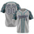 Custom Gray Midnight-Green Navy Authentic Plaid sleeve Baseball Jersey