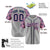 Custom Gray Pink-Navy Authentic Plaid sleeve Baseball Jersey