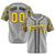 Custom Gray Yellow-Black White Authentic Plaid sleeve Baseball Jersey