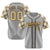 Custom Gray Old-Gold Black Authentic Plaid sleeve Baseball Jersey