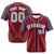 Custom Crimson Gray-White Blue Authentic Plaid sleeve Baseball Jersey