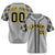 Custom Gray Black-Yellow Authentic Plaid sleeve Baseball Jersey