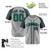 Custom Gray Green-Navy Authentic Plaid sleeve Baseball Jersey