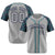 Custom Gray Green-Navy Authentic Plaid sleeve Baseball Jersey