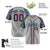 Custom Gray Blue-Crimson Authentic Plaid sleeve Baseball Jersey