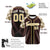 Custom Brown Old-Gold White Authentic Plaid sleeve Baseball Jersey