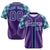 Custom Purple Aqua-White Authentic Plaid sleeve Baseball Jersey