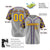 Custom Gray Yellow-Purple Authentic Plaid sleeve Baseball Jersey