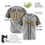 Custom Gray Old-Gold Navy Authentic Plaid sleeve Baseball Jersey