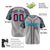 Custom Gray Blue-Crimson Authentic Plaid sleeve Baseball Jersey