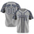 Custom Gray Navy-Black Authentic Plaid sleeve Baseball Jersey