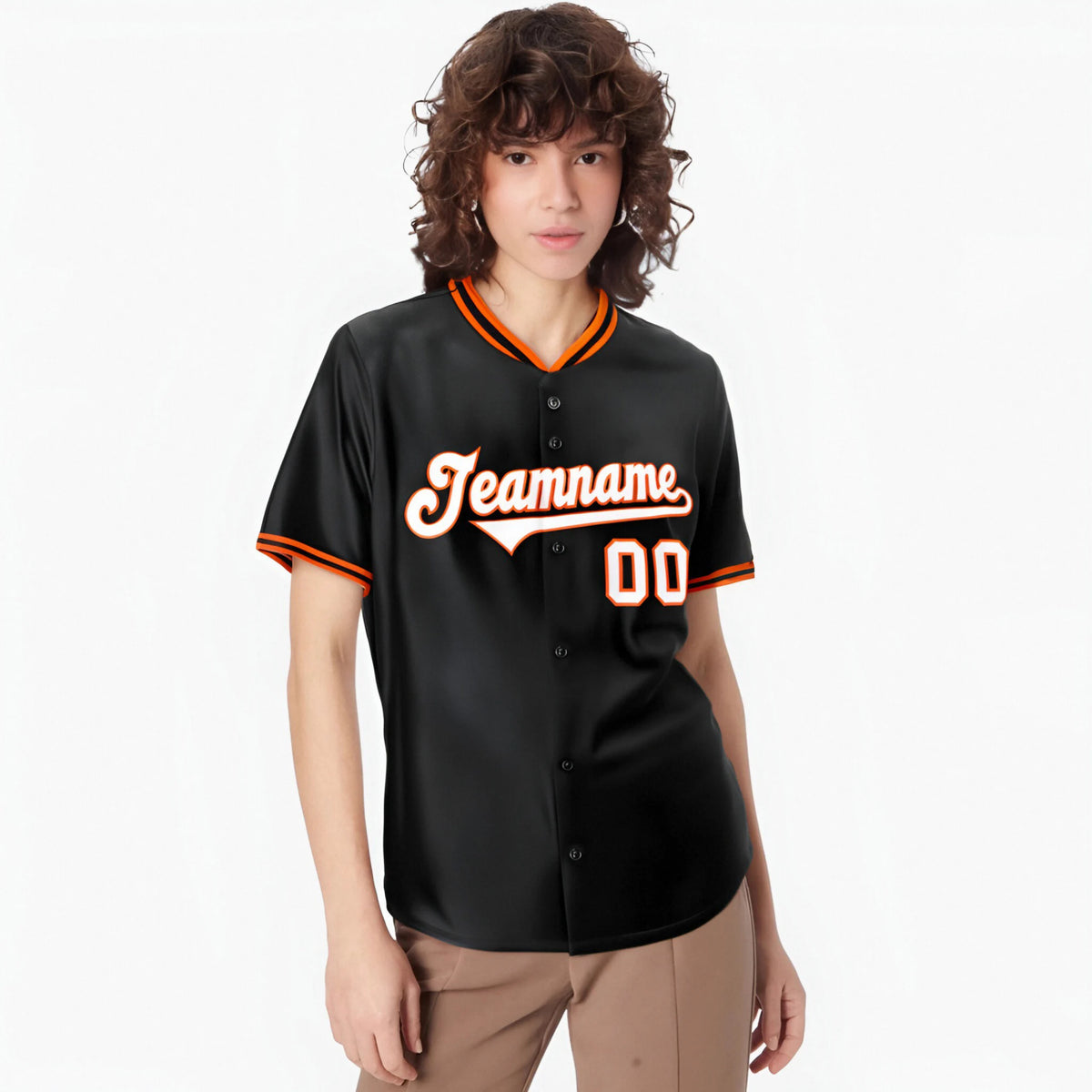 Custom Black Orange White Authentic Baseball Jersey