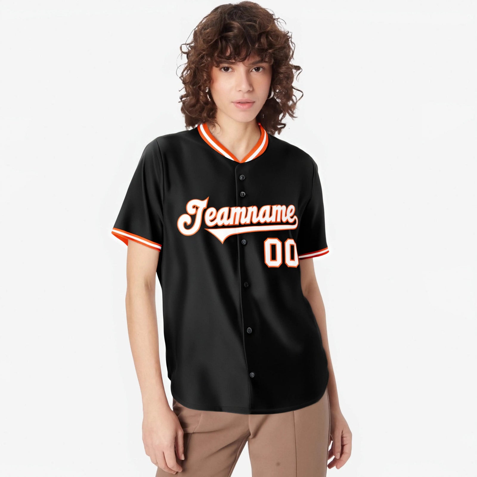 Custom Black Orange White Authentic Baseball Jersey