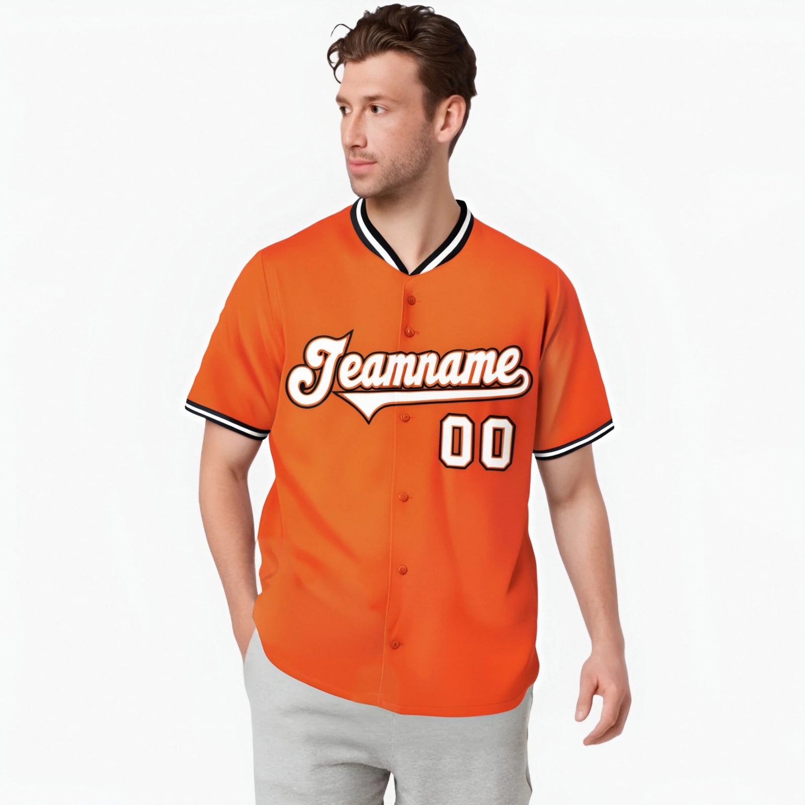 Custom Orange Black White Authentic Baseball Jersey