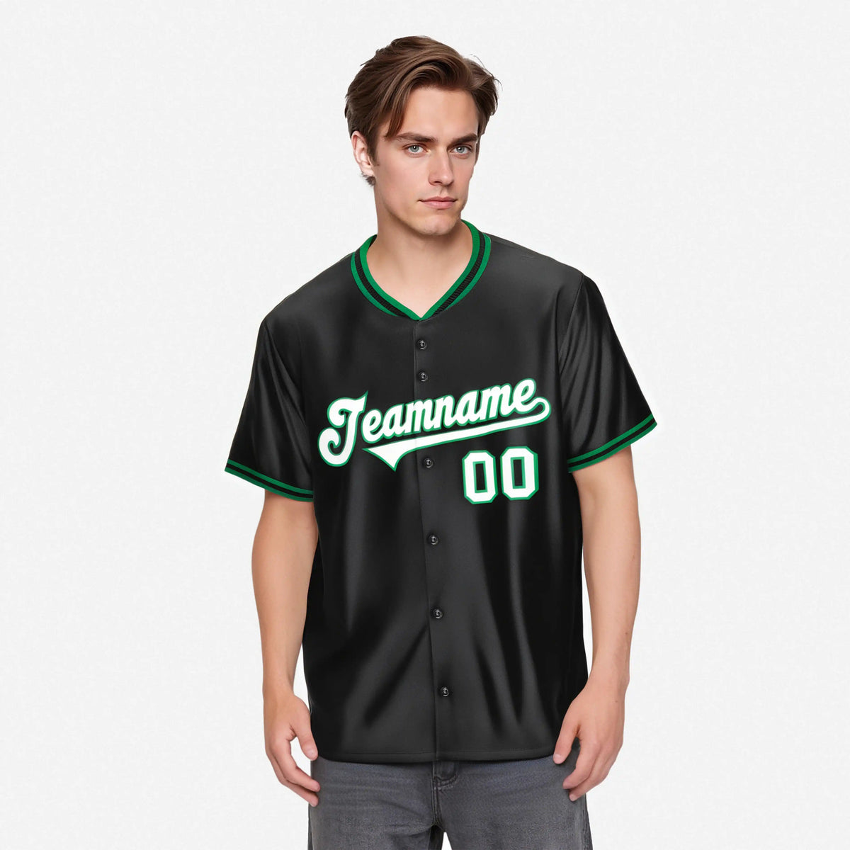 Custom Black Kelly Green White Authentic Baseball Jersey