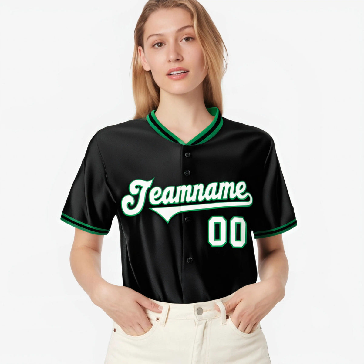 Custom Black Kelly Green White Authentic Baseball Jersey