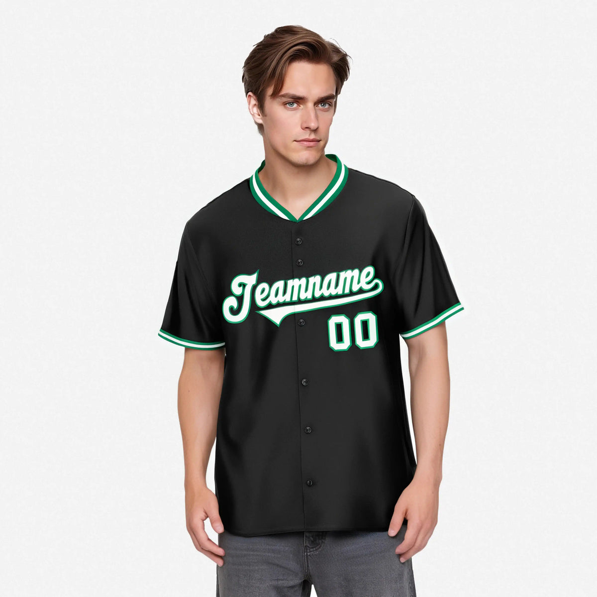 Custom Black Kelly Green White Authentic Baseball Jersey