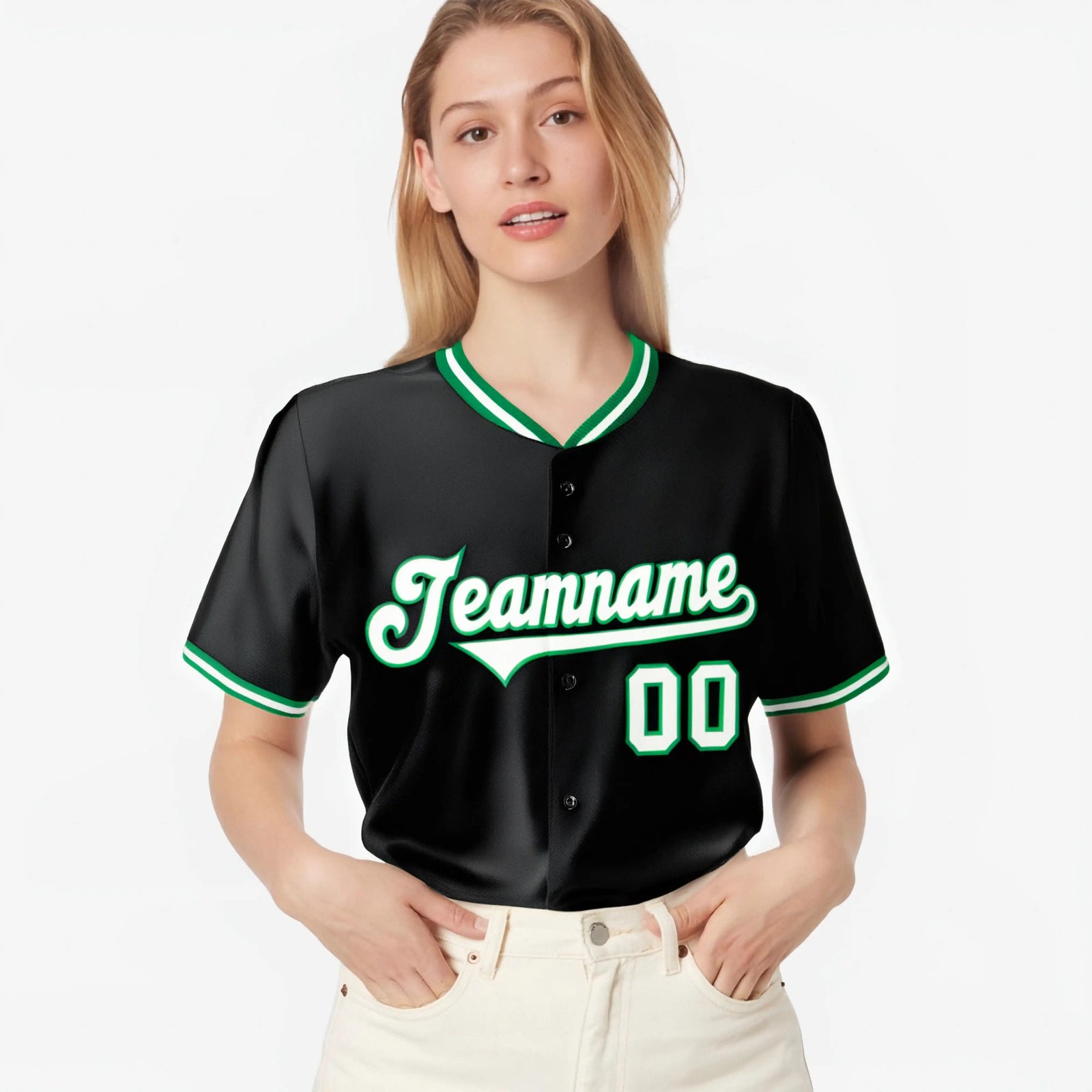 Custom Black Kelly Green White Authentic Baseball Jersey