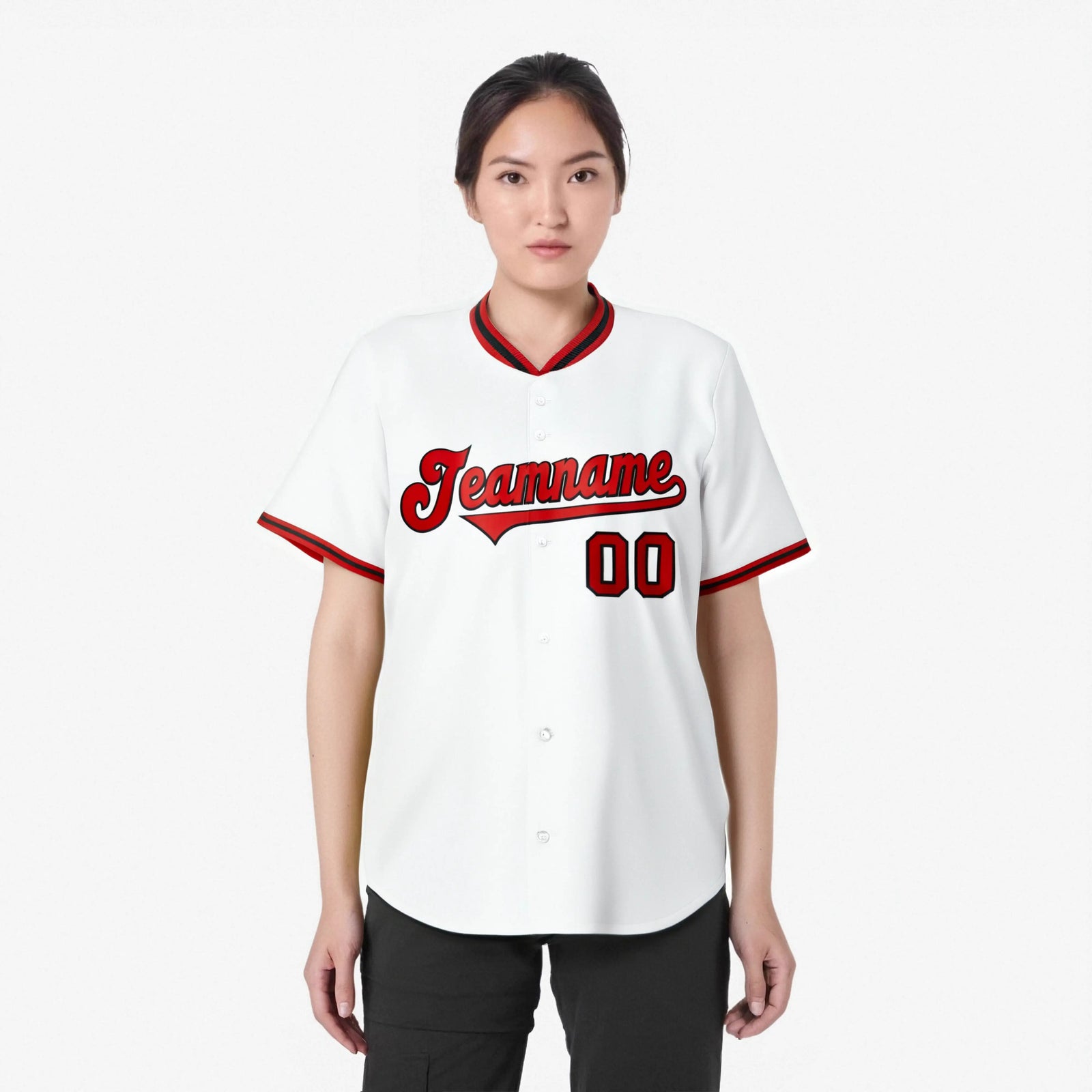 Custom White Red Authentic Baseball Jersey