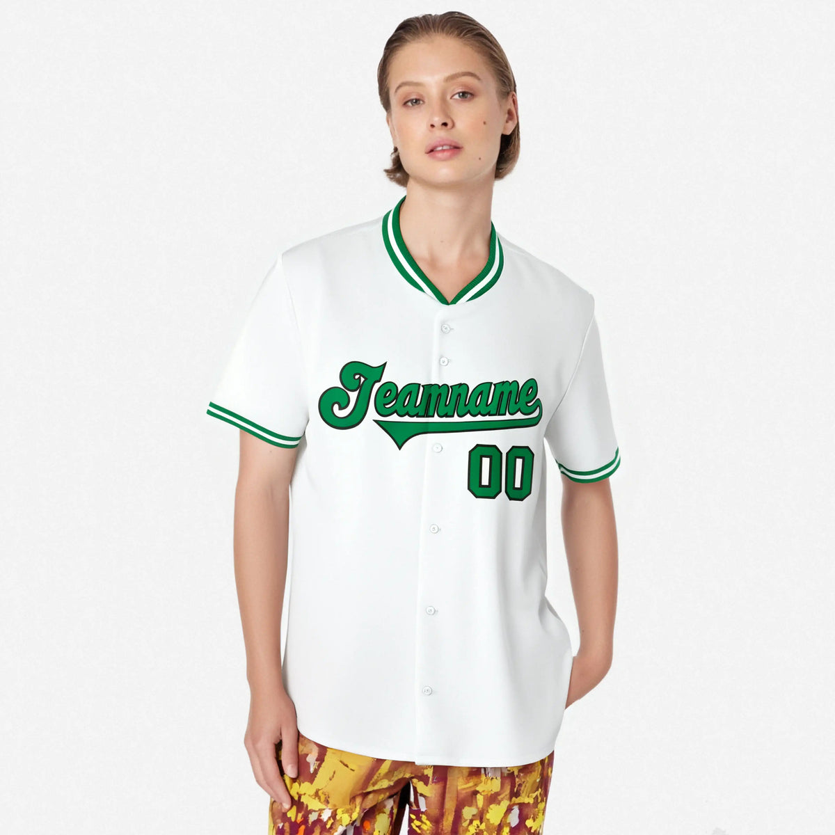 Custom White Kelly Green Black Authentic Baseball Jersey