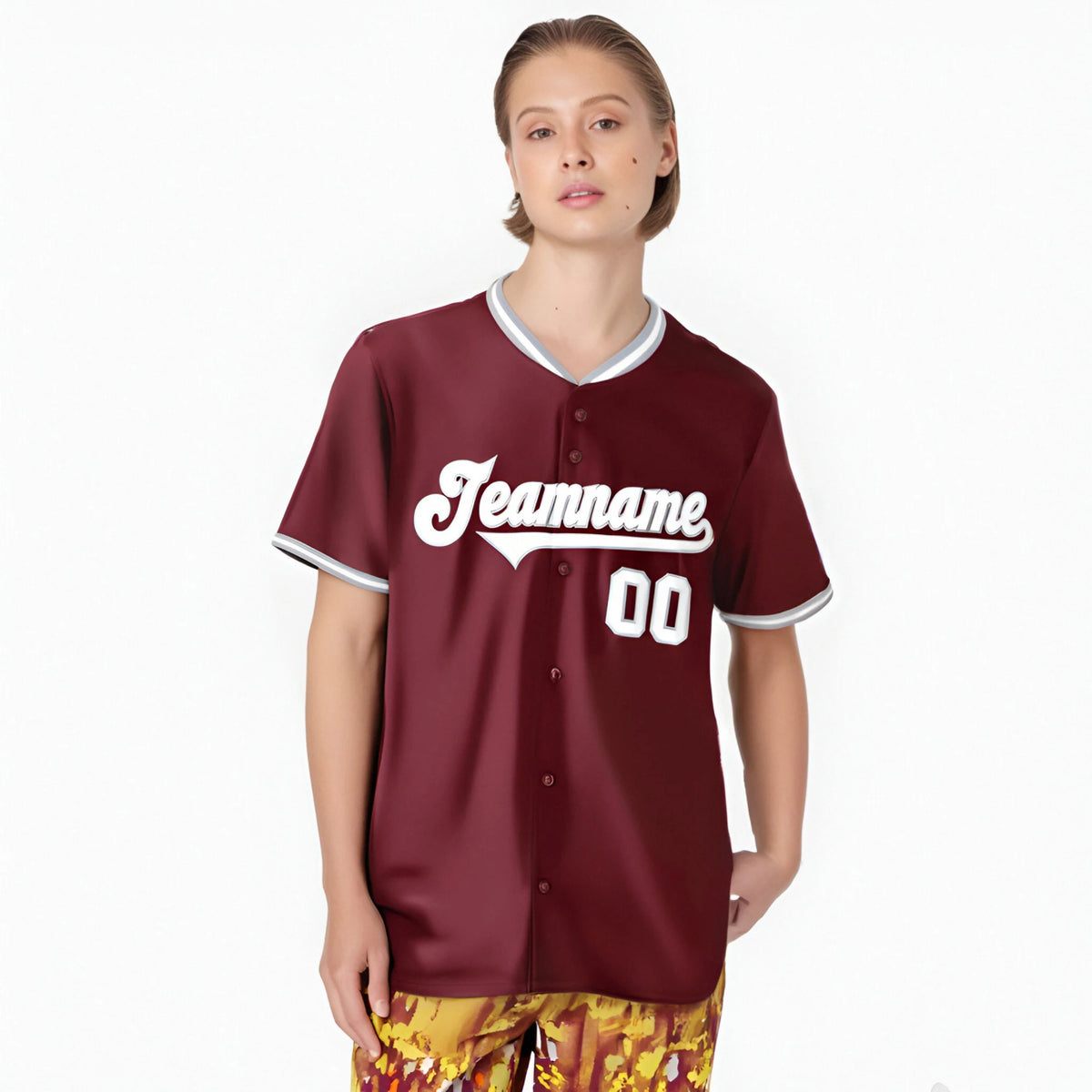 Custom Crimson Gray White Authentic Baseball Jersey