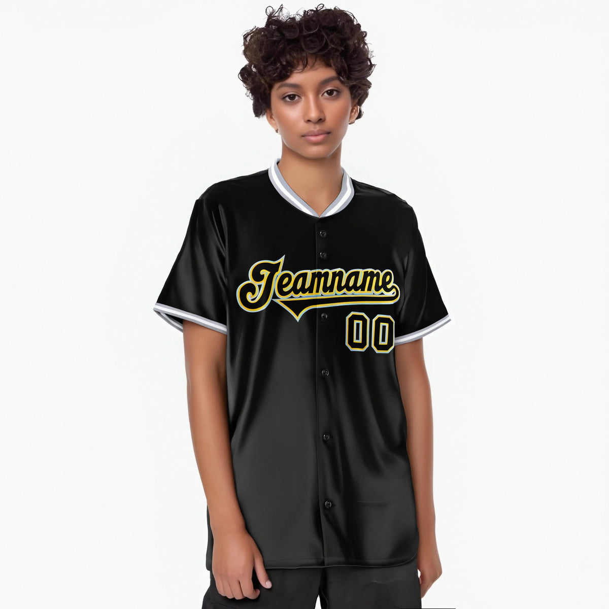 Custom Black Gold White Authentic Baseball Jersey