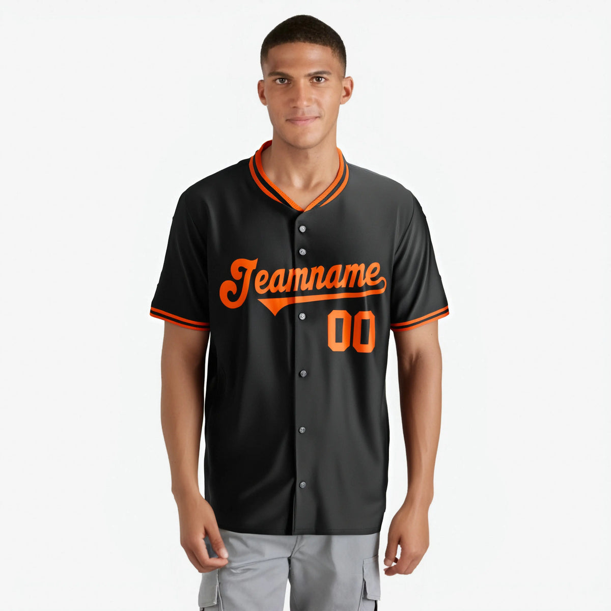 Custom Black Orange White Authentic Baseball Jersey