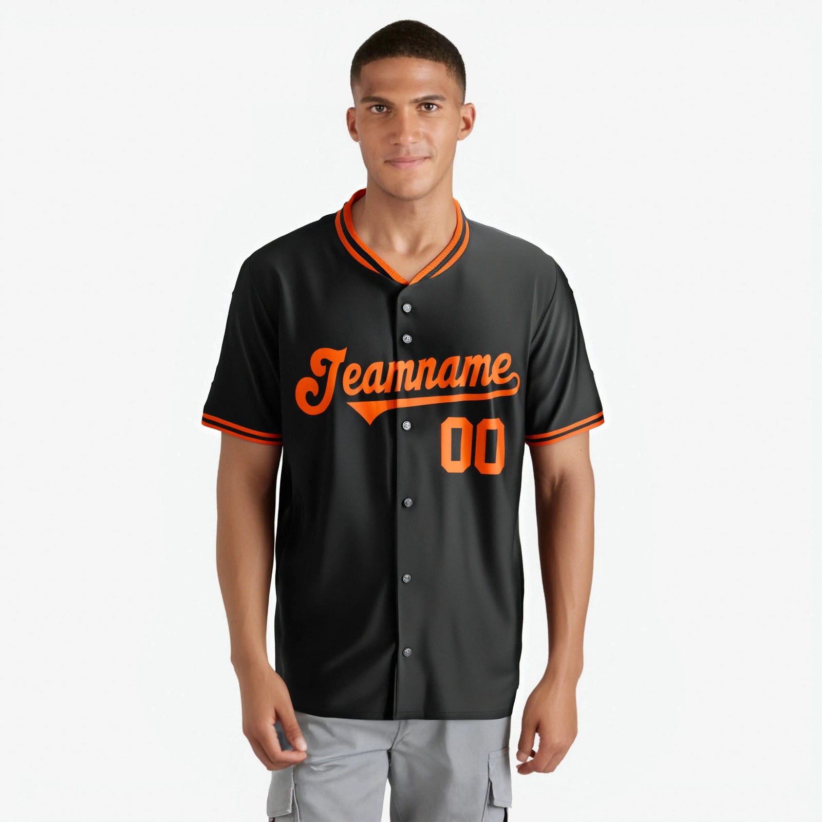 Custom Black Orange White Authentic Baseball Jersey