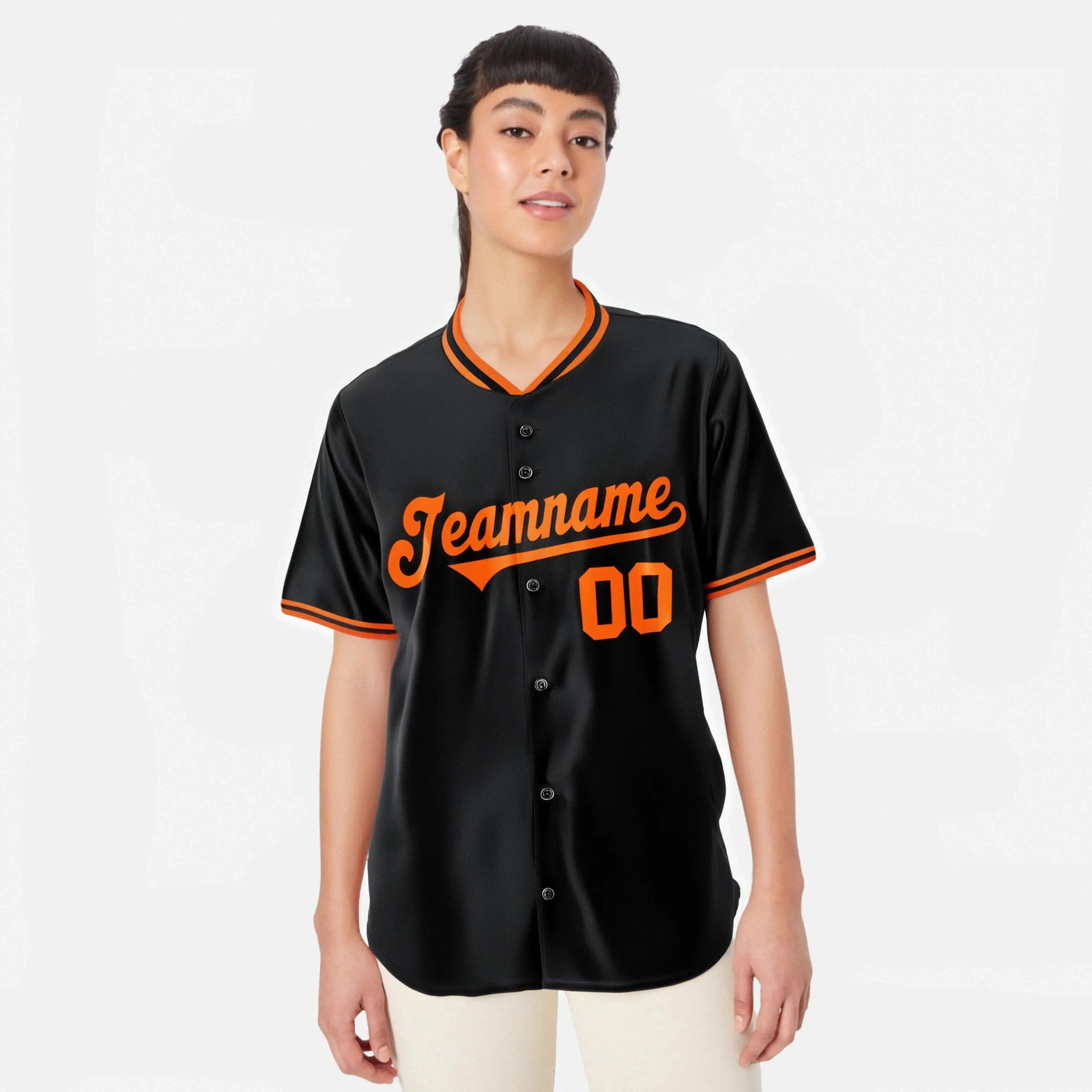 Custom Black Orange White Authentic Baseball Jersey