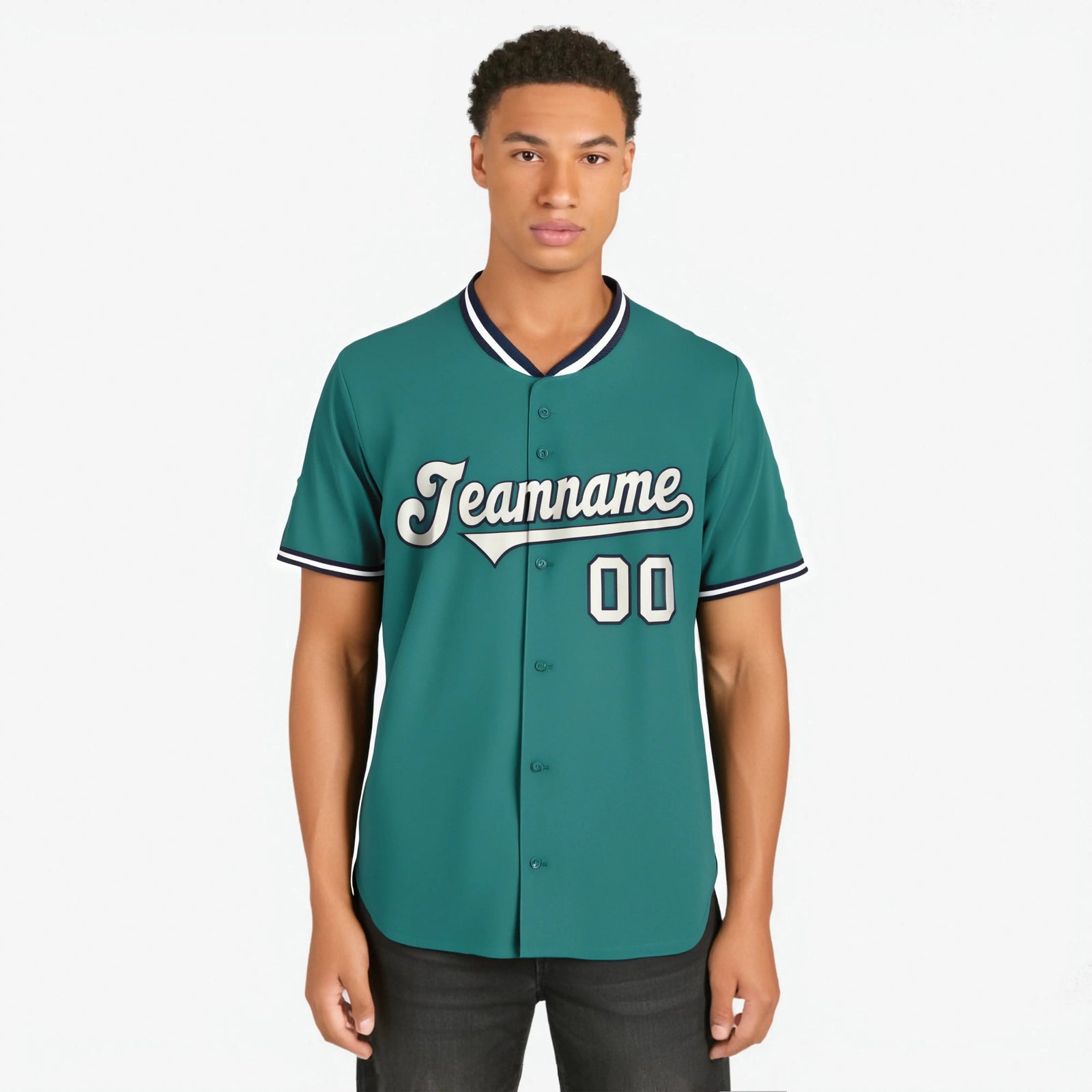 Custom Aqua Navy Gray Authentic Baseball Jersey